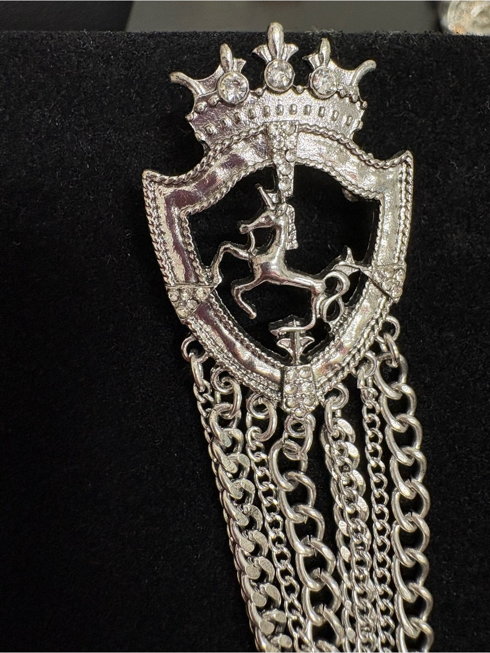 Silvertone brooch